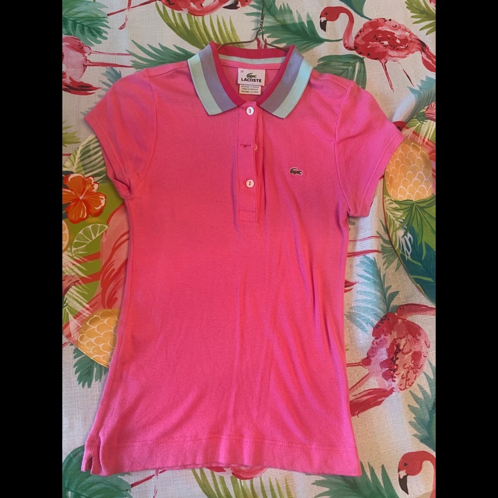 Lacoste Hot Pink Collared Shirt
